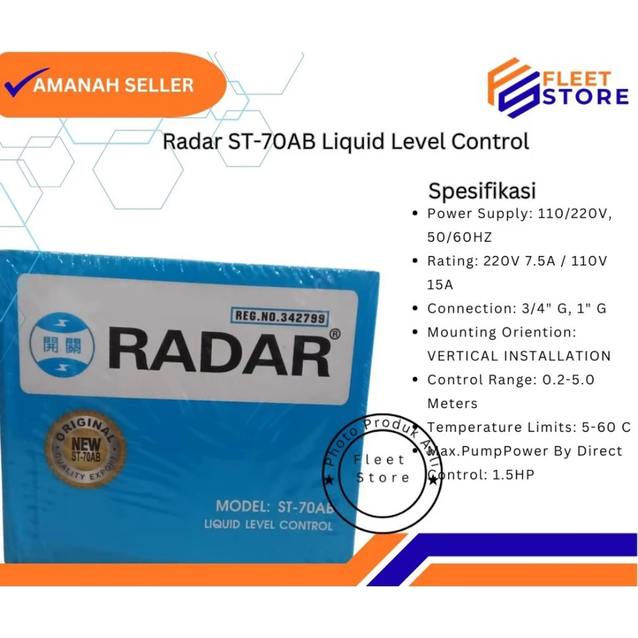 Radar ST-70AB Liquid Level control untuk Toren Air