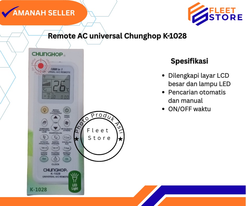 Remote AC universal Multi Chunghop K-1028