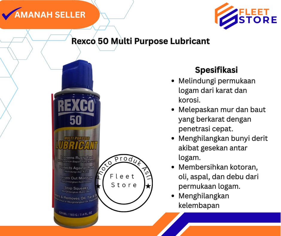 Rexco 50 Multi Purpose Lubricant. Berikut adalah beberapa fitur